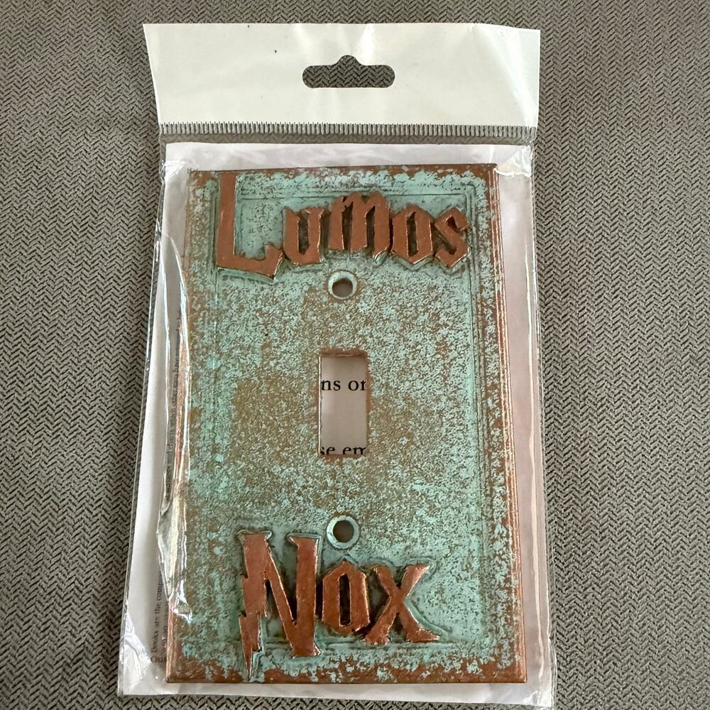 Harry Potter Lumos Nox Rustic Metal Light Switch Cover Wall Plate New